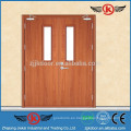 Puerta de entrada de madera de doble hoja JK-FW9104 se utiliza en acceso de emergencia